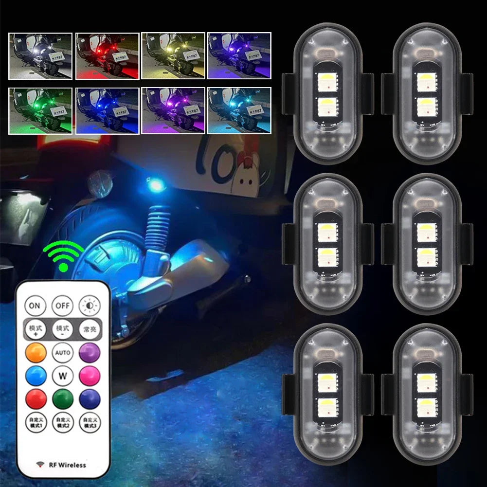 Luzes LED RGB montadas no veículo